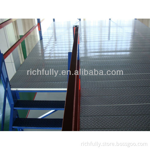 CE approved Non-slip Metal Steel Warehouse Mezzanine Storage Rack
